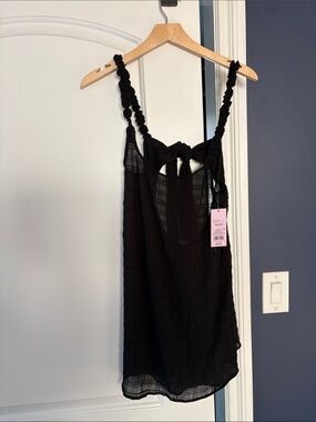 NWT Wild Fable Black Sheer Swim Coverup with Twisted Straps XS